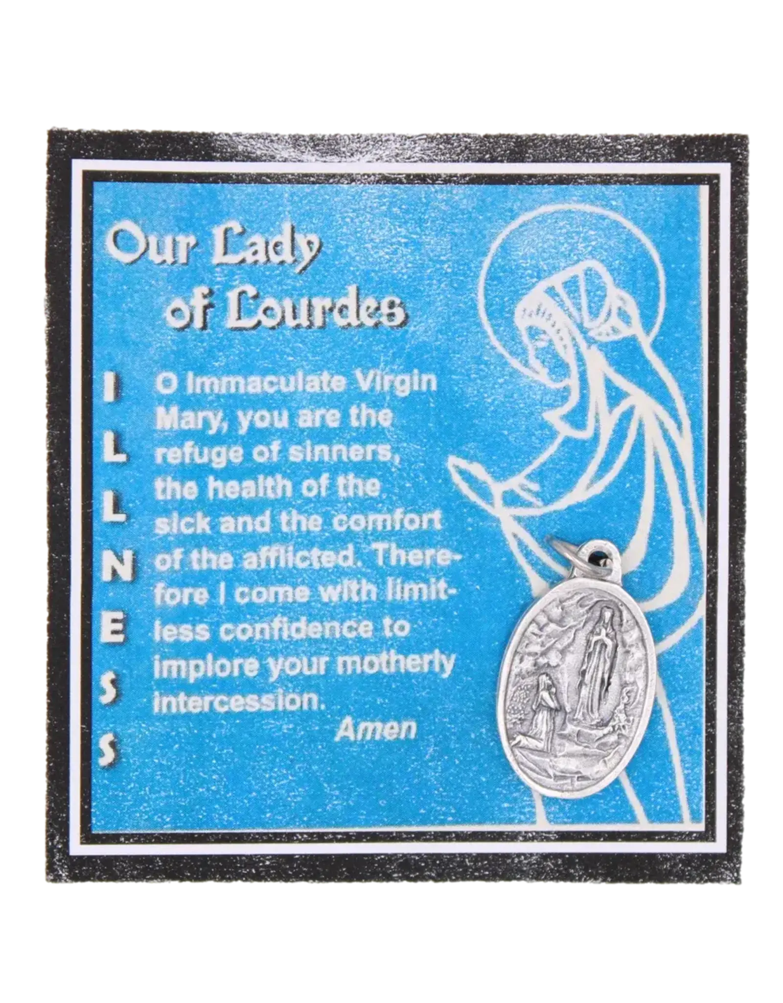 Devon Our Lady of Lourdes Medal with Holy Water & Prayer Card