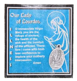 Devon Our Lady of Lourdes Medal with Holy Water & Prayer Card