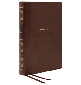 Thomas Nelson NKJV Reference Bible, Verse-By-Verse, Center-Column, Leathersoft, Brown, Indexed, Red Letter Edition, Comfort Print
