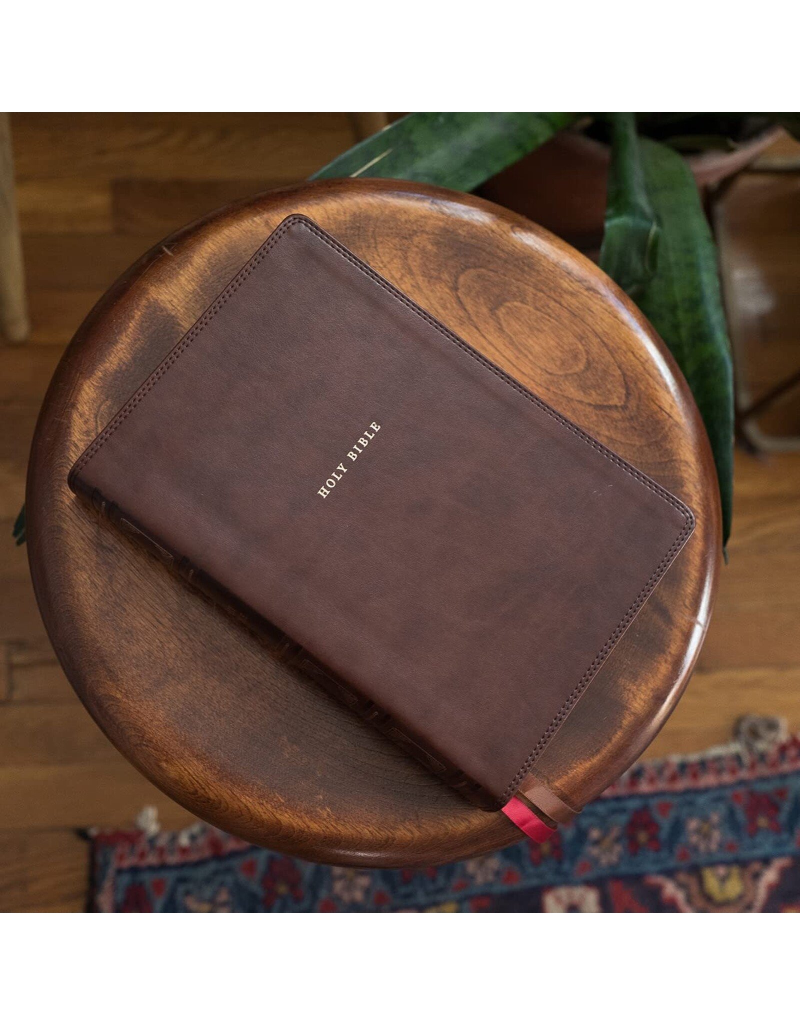 Thomas Nelson NKJV Reference Bible, Verse-By-Verse, Center-Column, Leathersoft, Brown, Indexed, Red Letter Edition, Comfort Print