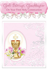 Greetings of Faith Card - First Communion (Granddaughter), God's Blessing