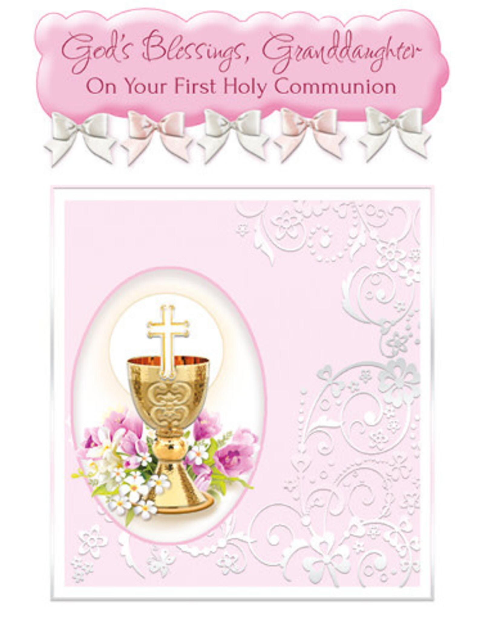 Greetings of Faith Card - First Communion (Granddaughter), God's Blessing