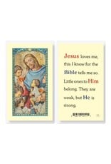 Hirten Holy Card, Laminated - Jesus Loves Me (With Christ & Children)