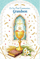 Greetings of Faith Card - First Communion (Grandson), May Your Heart
