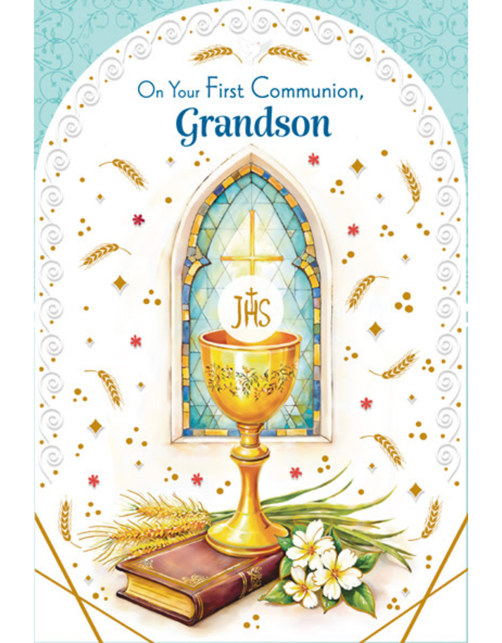 Greetings of Faith Card - First Communion (Grandson), May Your Heart