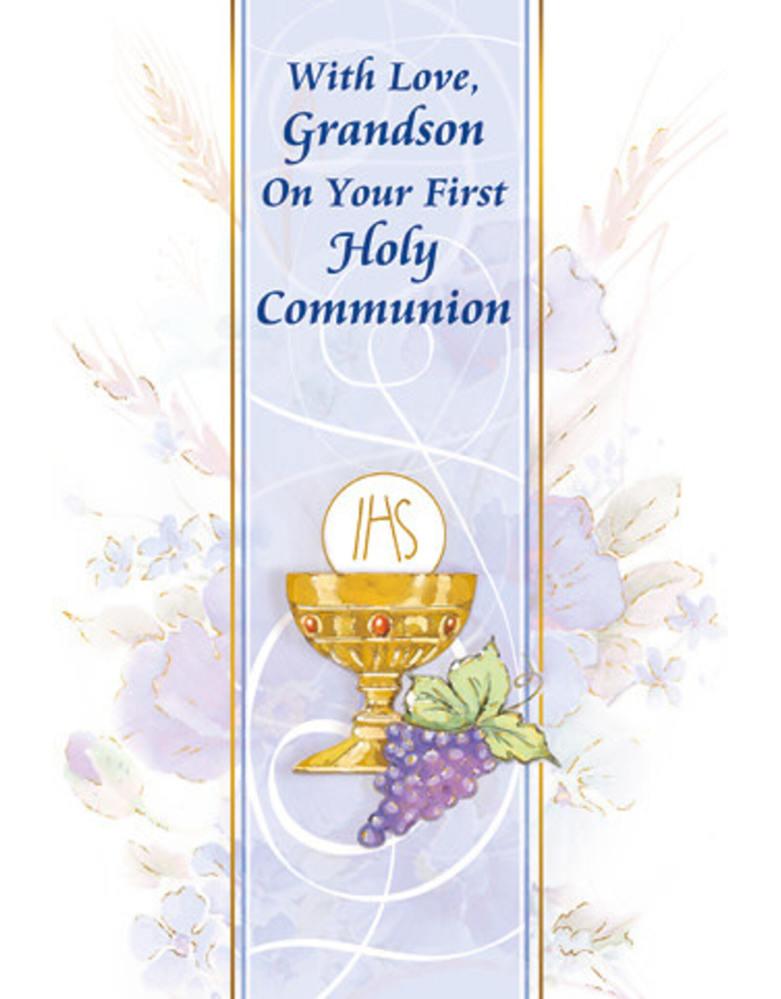 Greetings of Faith Card - First Communion (Grandson), With Love