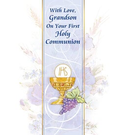 Greetings of Faith Card - First Communion (Grandson), With Love