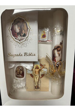 San Francis First Communion Set with Bible, Candle, Scapular & Cross (Boy, Spanish)