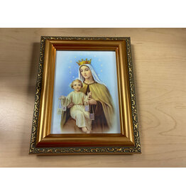 Hirten Picture - Our Lady of Mount Carmel, Gold Antique Frame, 5-1/2x7