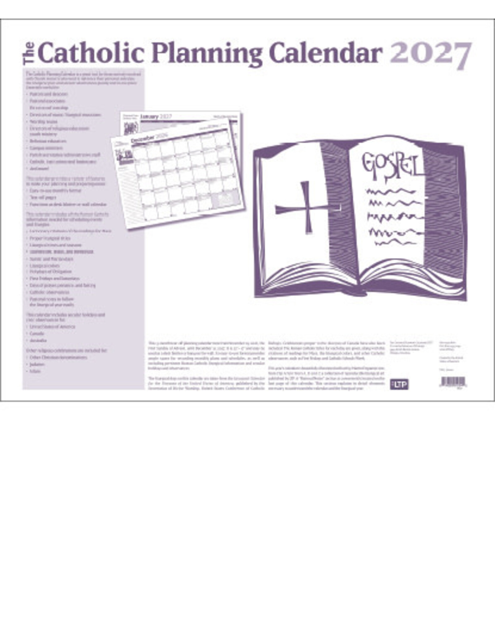 LTP (Liturgy Training Publications) 2027 Catholic Planning Calendar 22x17