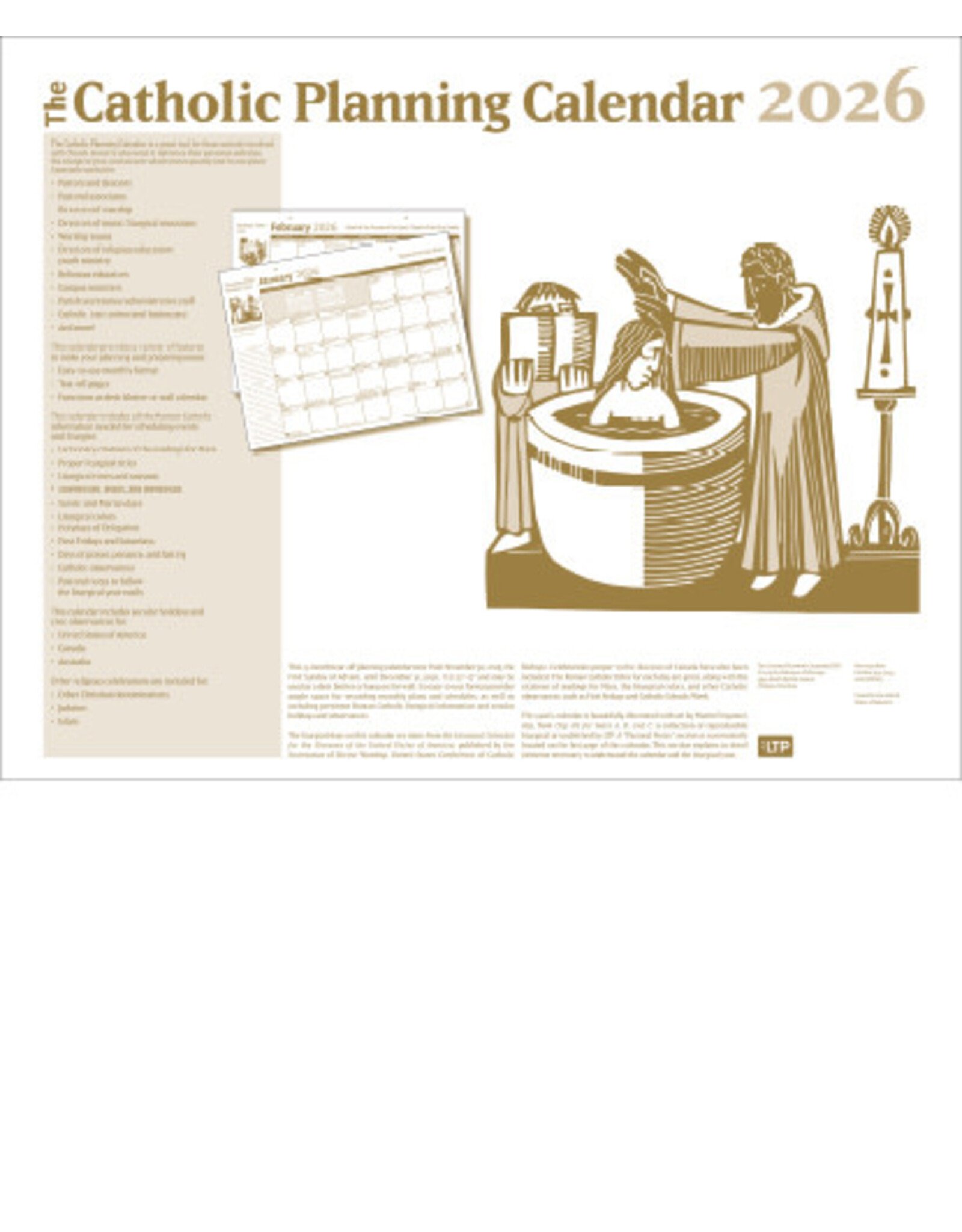 LTP (Liturgy Training Publications) 2026 Catholic Planning Calendar 22x17