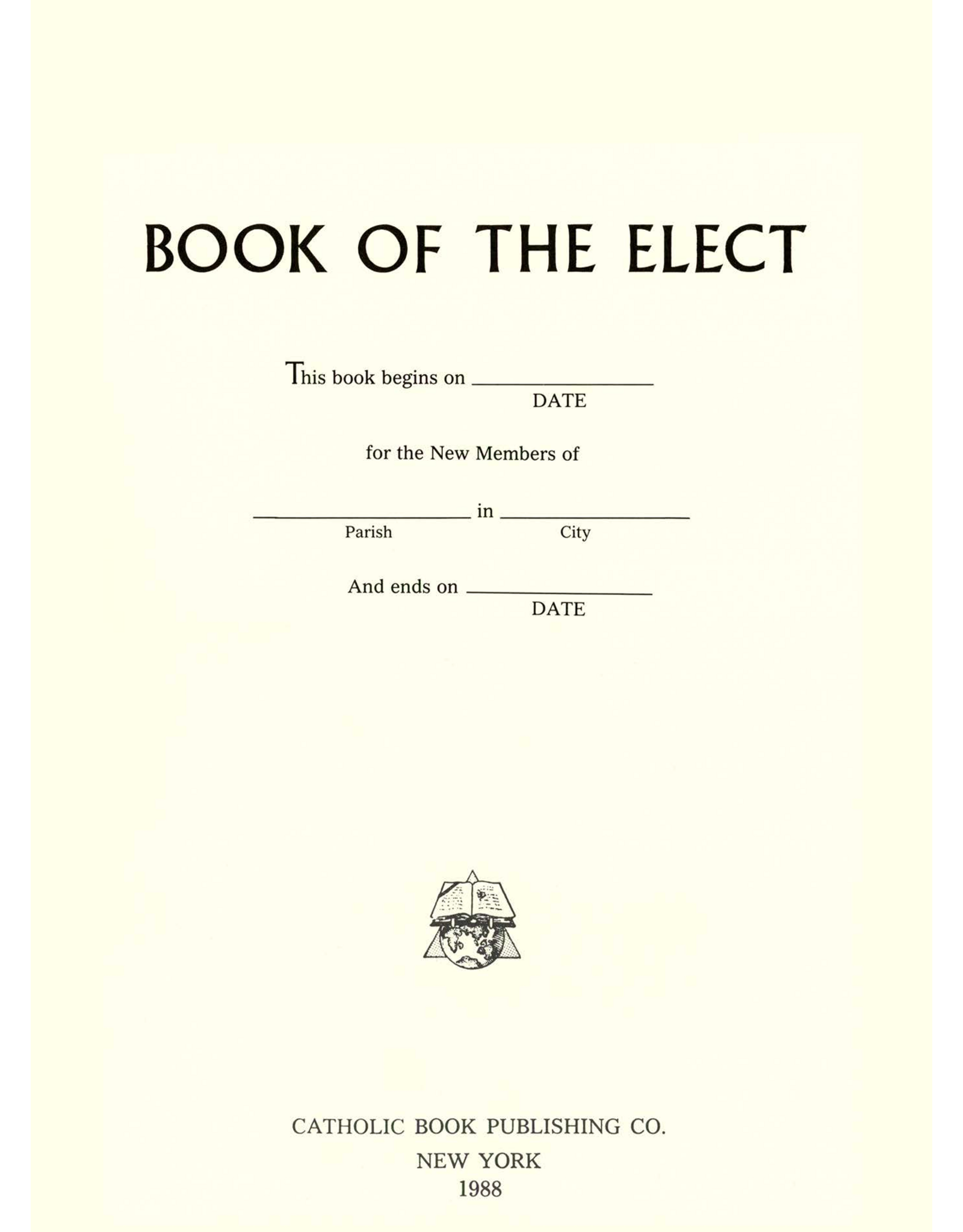 Catholic Book Publishing Book of the Elect