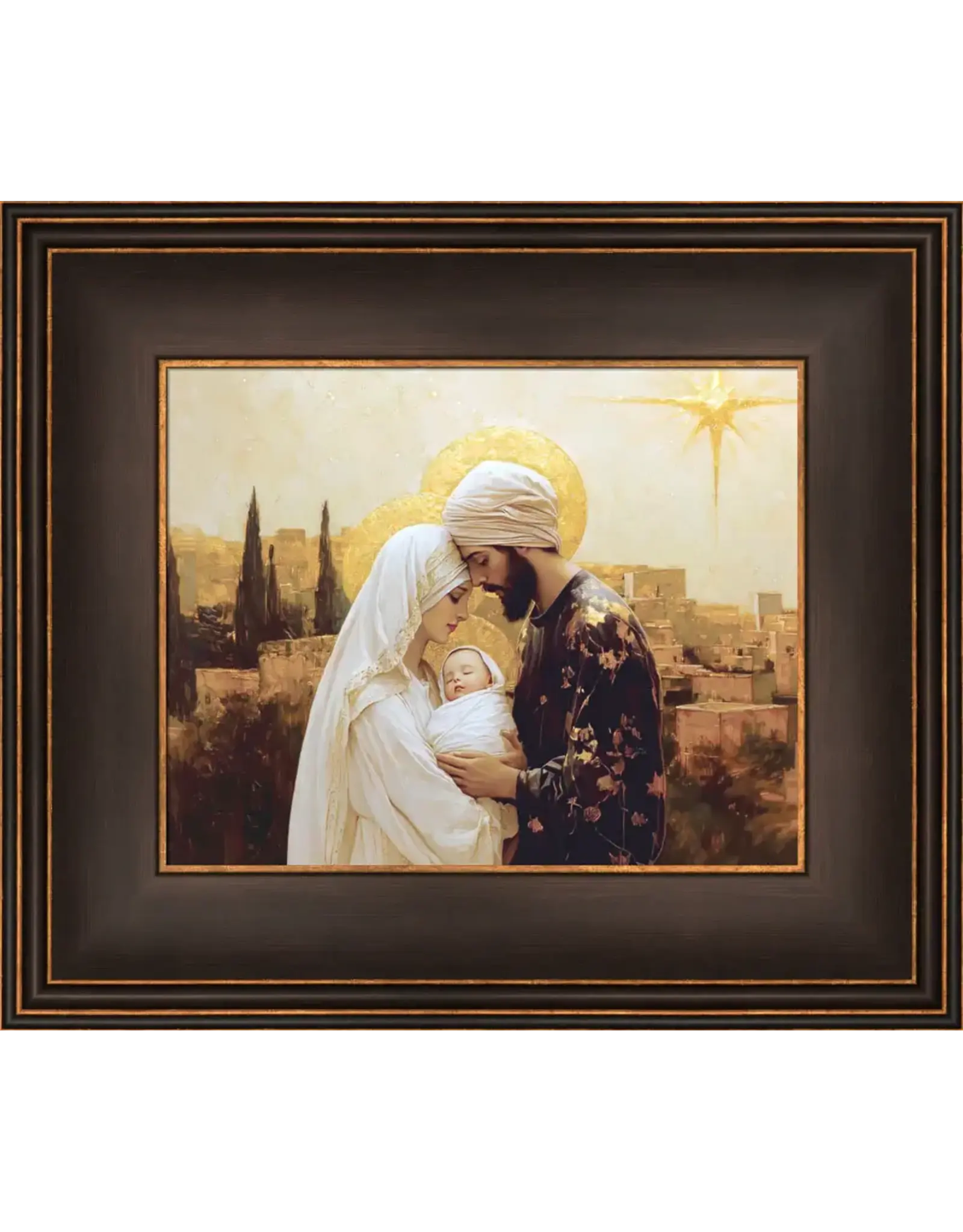Barbara Alger Christ is Born Bronze Framed 8x10 Art Print