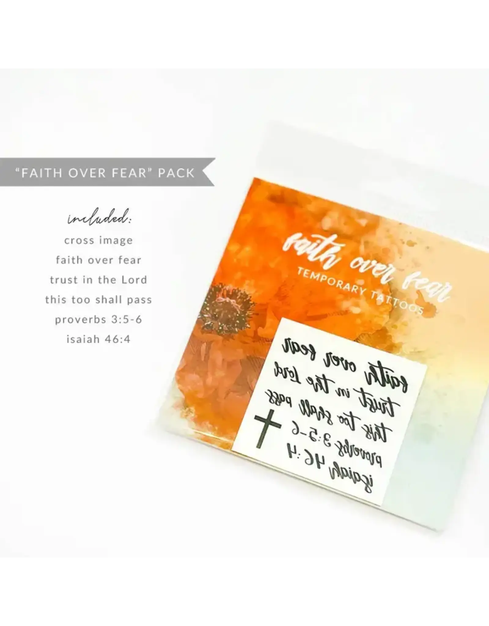 Just Love Prints Temporary Tattoos - Faith Over Fear Collection
