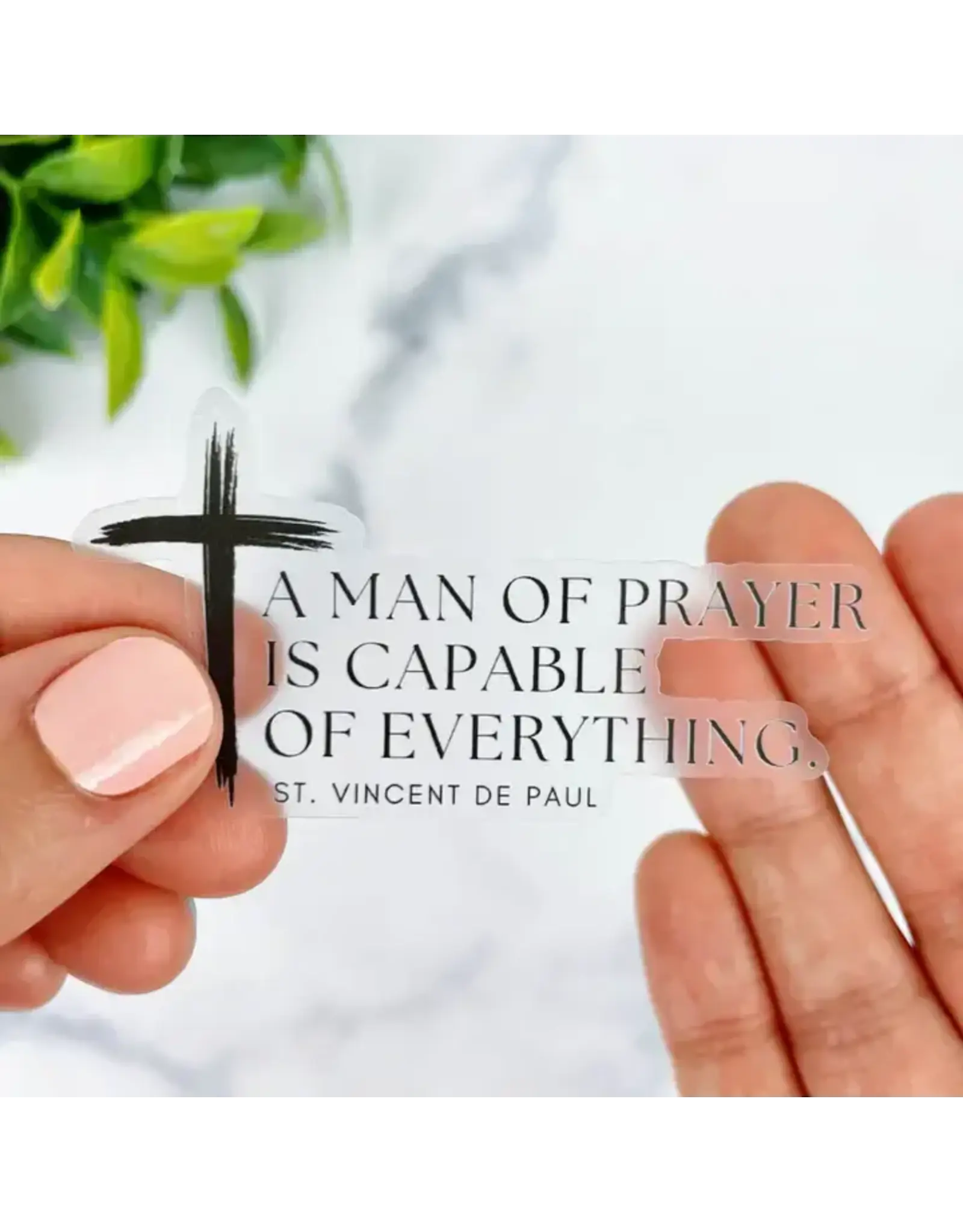 Just Love Prints Sticker - A Man of Prayer (St. Vincent de Paul)