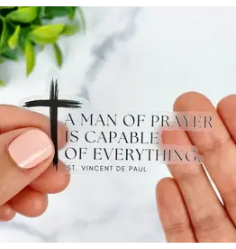 Just Love Prints Sticker - A Man of Prayer (St. Vincent de Paul)