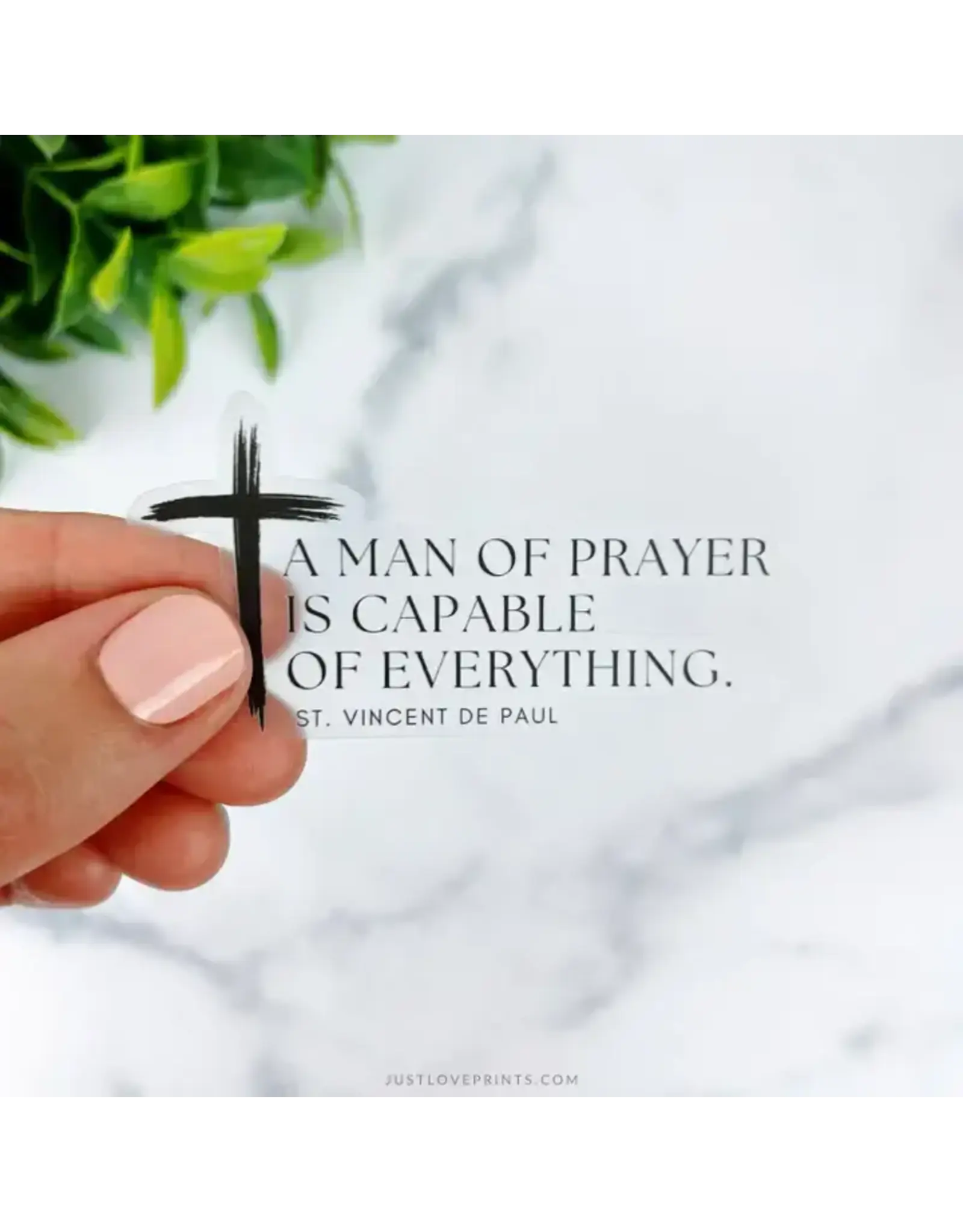Just Love Prints Sticker - A Man of Prayer (St. Vincent de Paul)