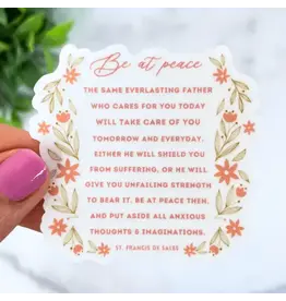 Just Love Prints Sticker - Be At Peace (St. Francis de Sales)