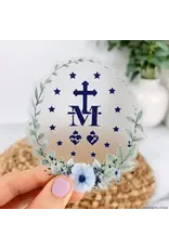 Just Love Prints Sticker - Floral Border Miraculous Medal