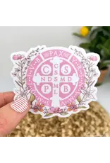 Just Love Prints Sticker - Floral St. Benedict Medal