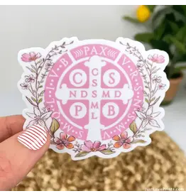 Just Love Prints Sticker - Floral St. Benedict Medal