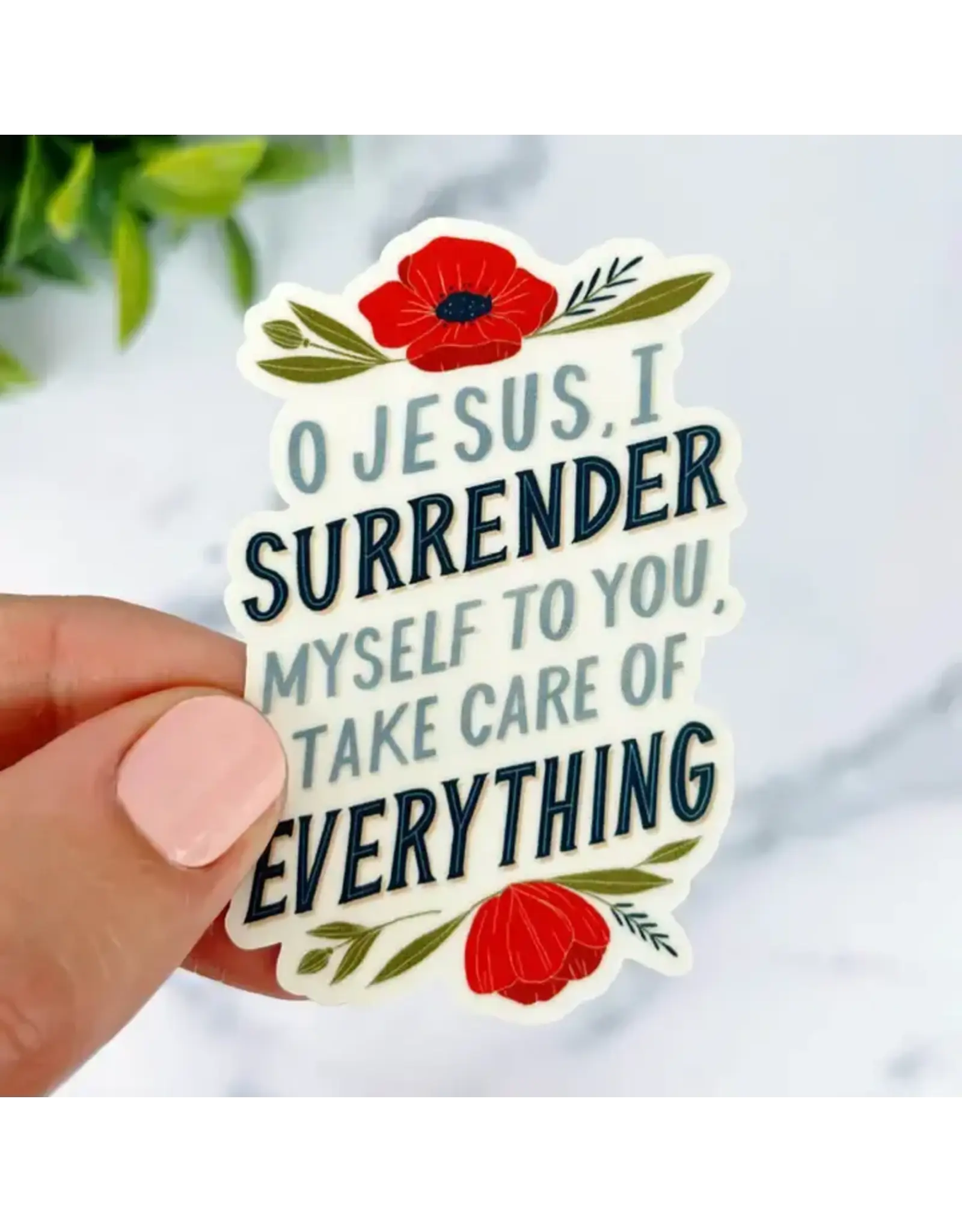 Just Love Prints Sticker - Floral Surrender To Jesus