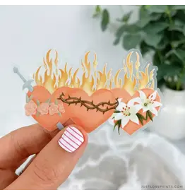 Just Love Prints Sticker - Hearts of the Holy Family Color