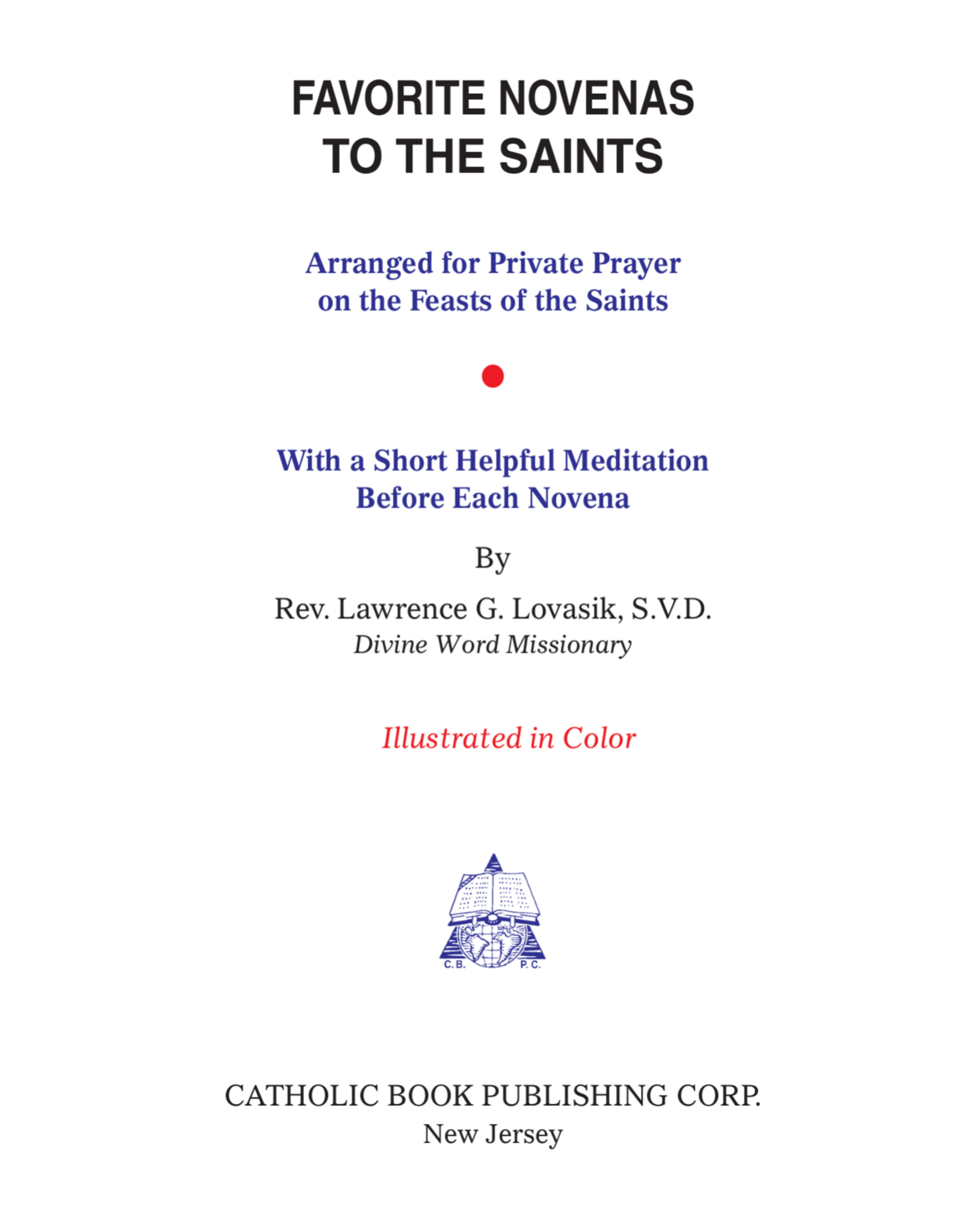 Catholic Book Publishing Favorite Novenas to the Saints