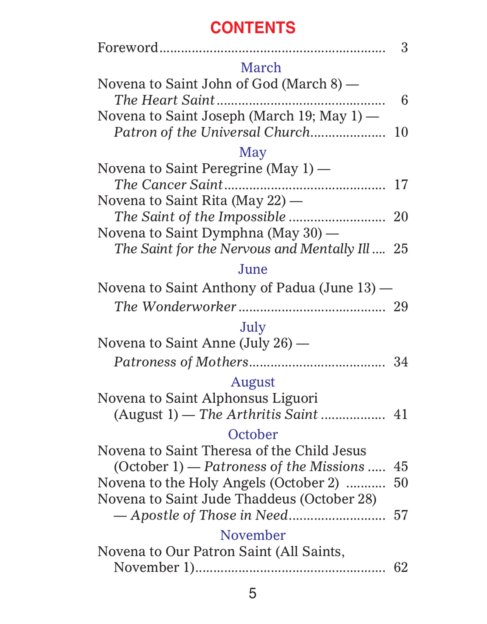 Catholic Book Publishing Favorite Novenas to the Saints