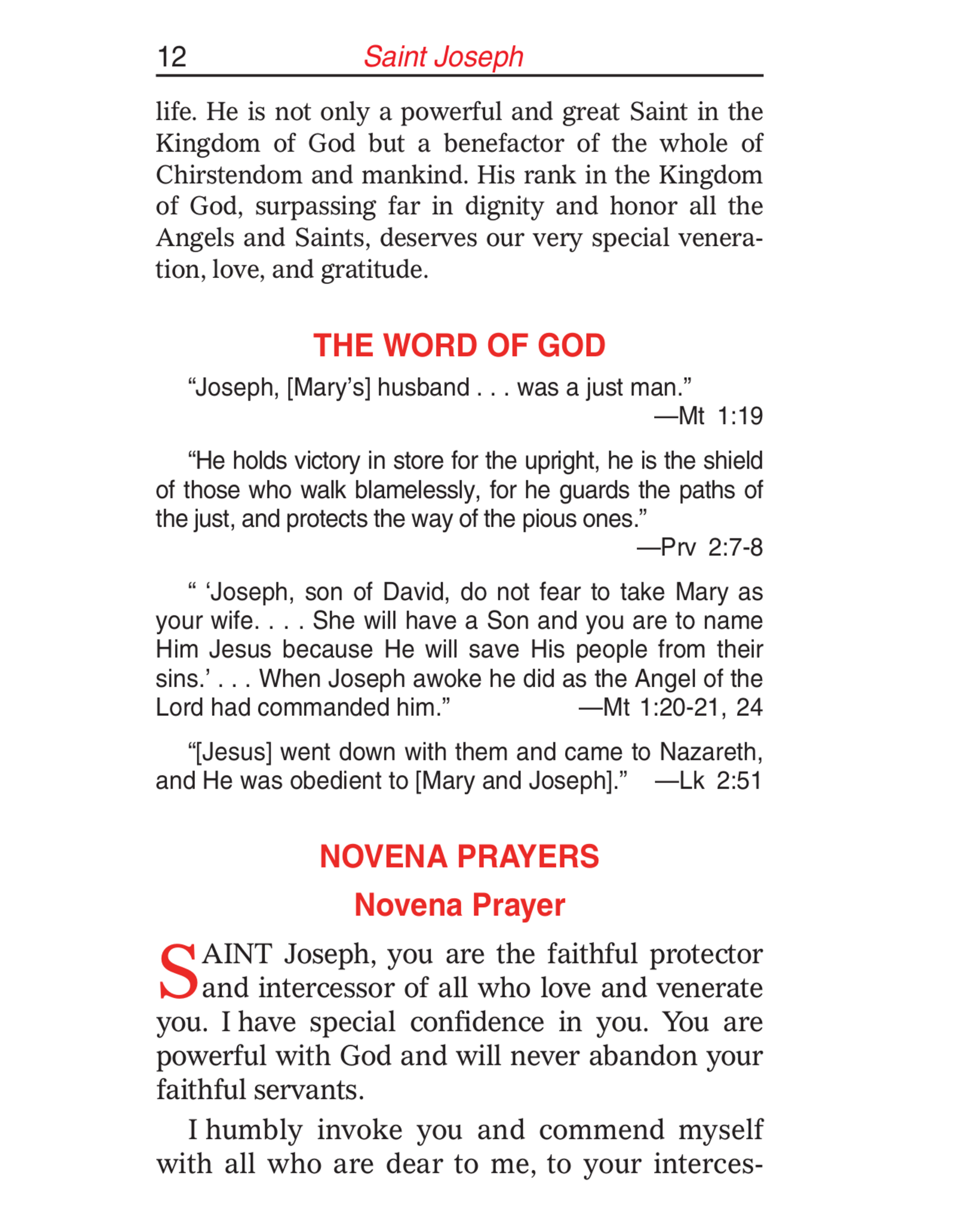 Catholic Book Publishing Favorite Novenas to the Saints