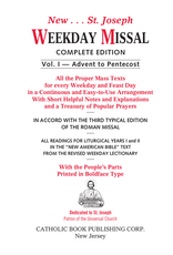 Catholic Book Publishing St. Joseph Weekday Missal, Volume I (Large Type Edition)