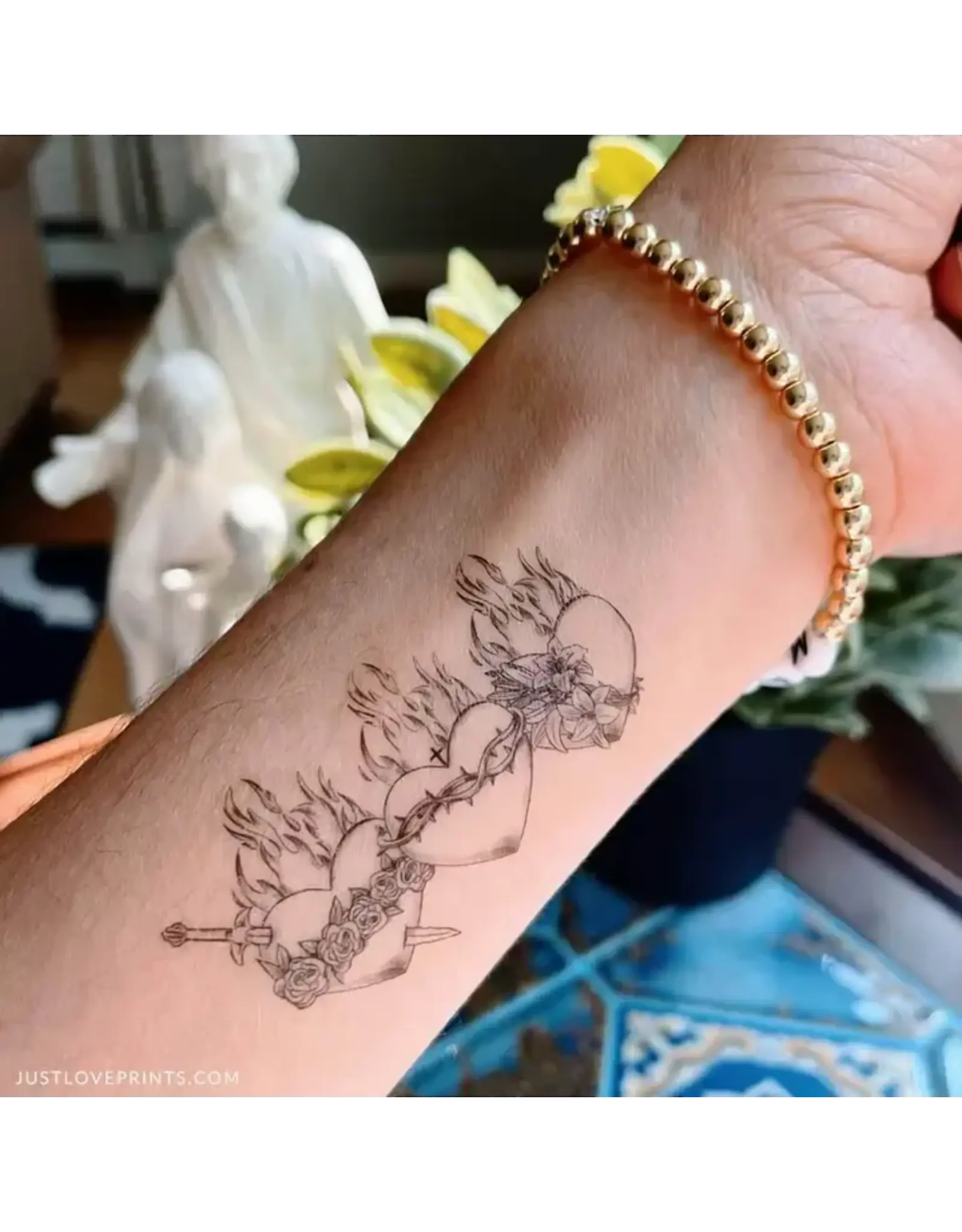 Just Love Prints Temporary Tattoos - Holy Family Hearts
