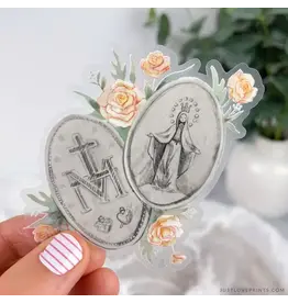 Just Love Prints Sticker - Silver Miraculous Medal