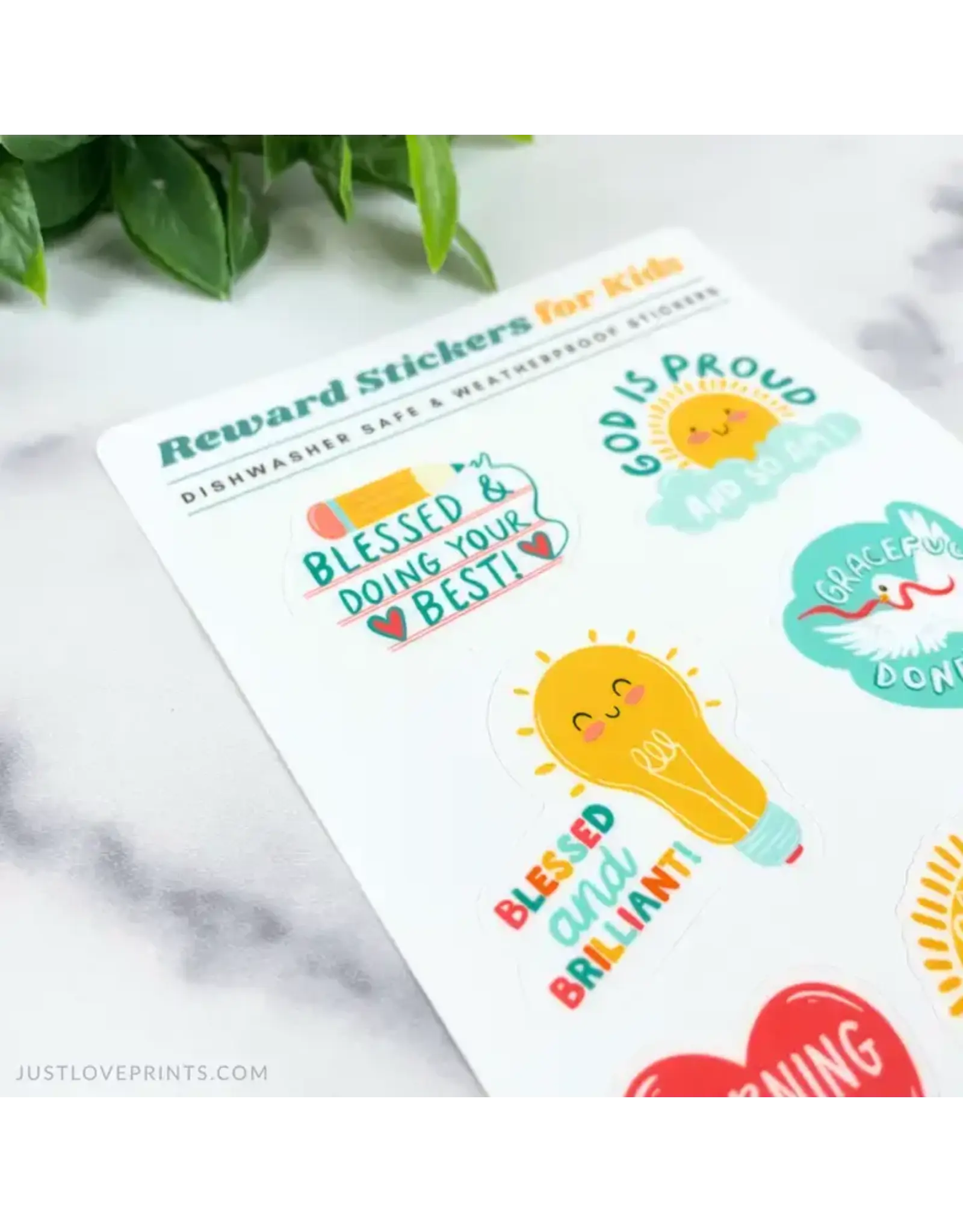 Just Love Prints Sticker Sheet - Catholic Kid Reward