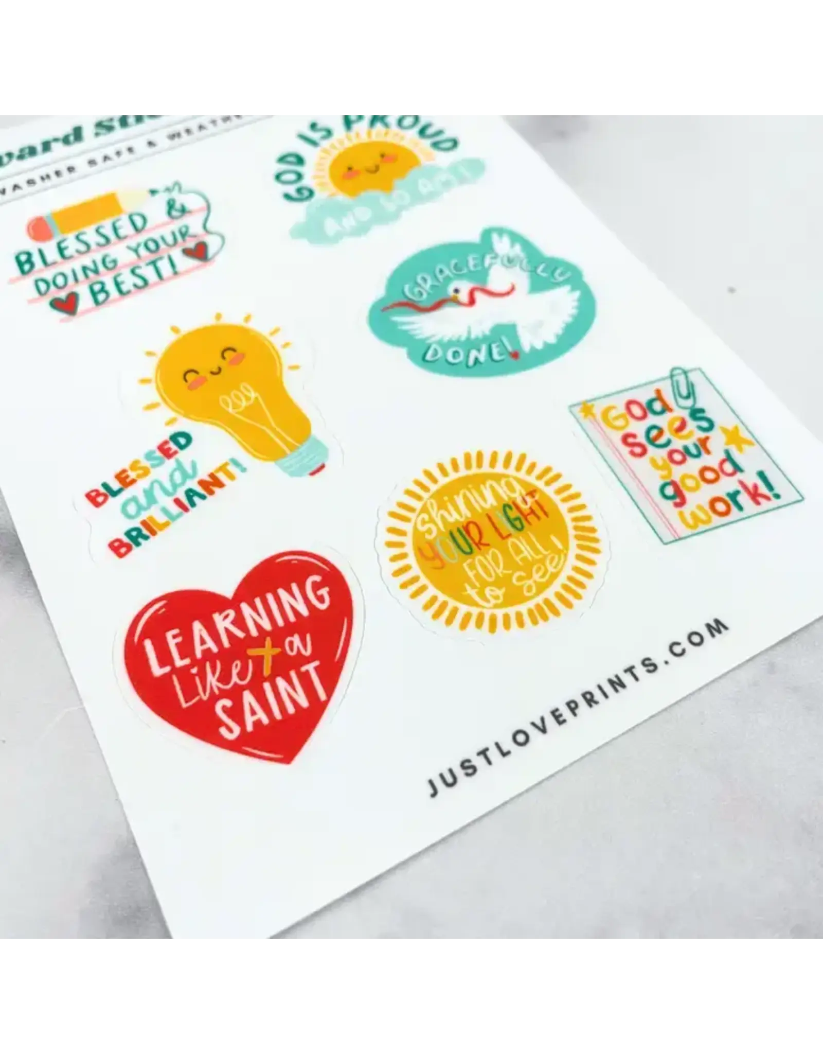 Just Love Prints Sticker Sheet - Catholic Kid Reward