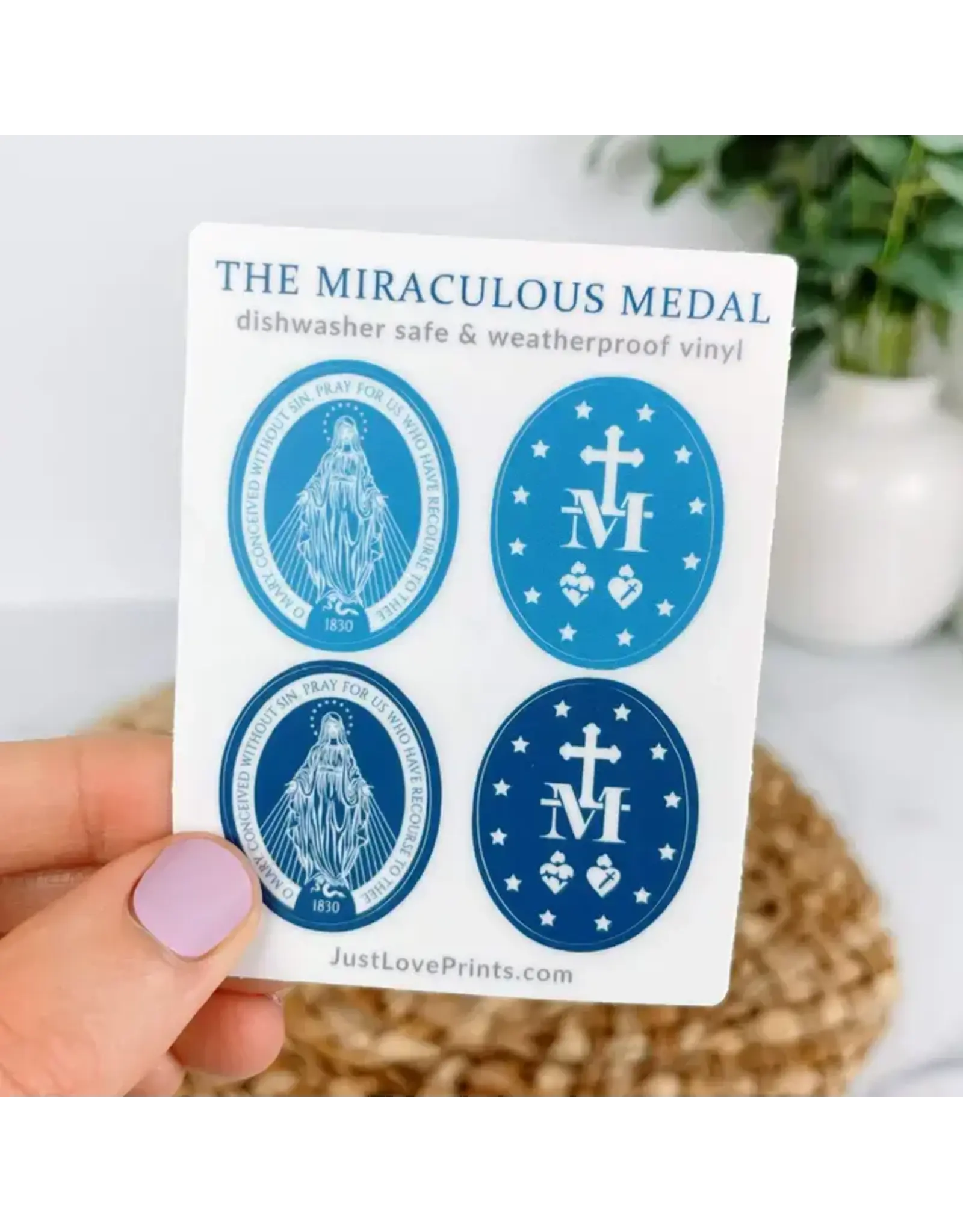 Just Love Prints Sticker Sheet - Mini Miraculous Medal