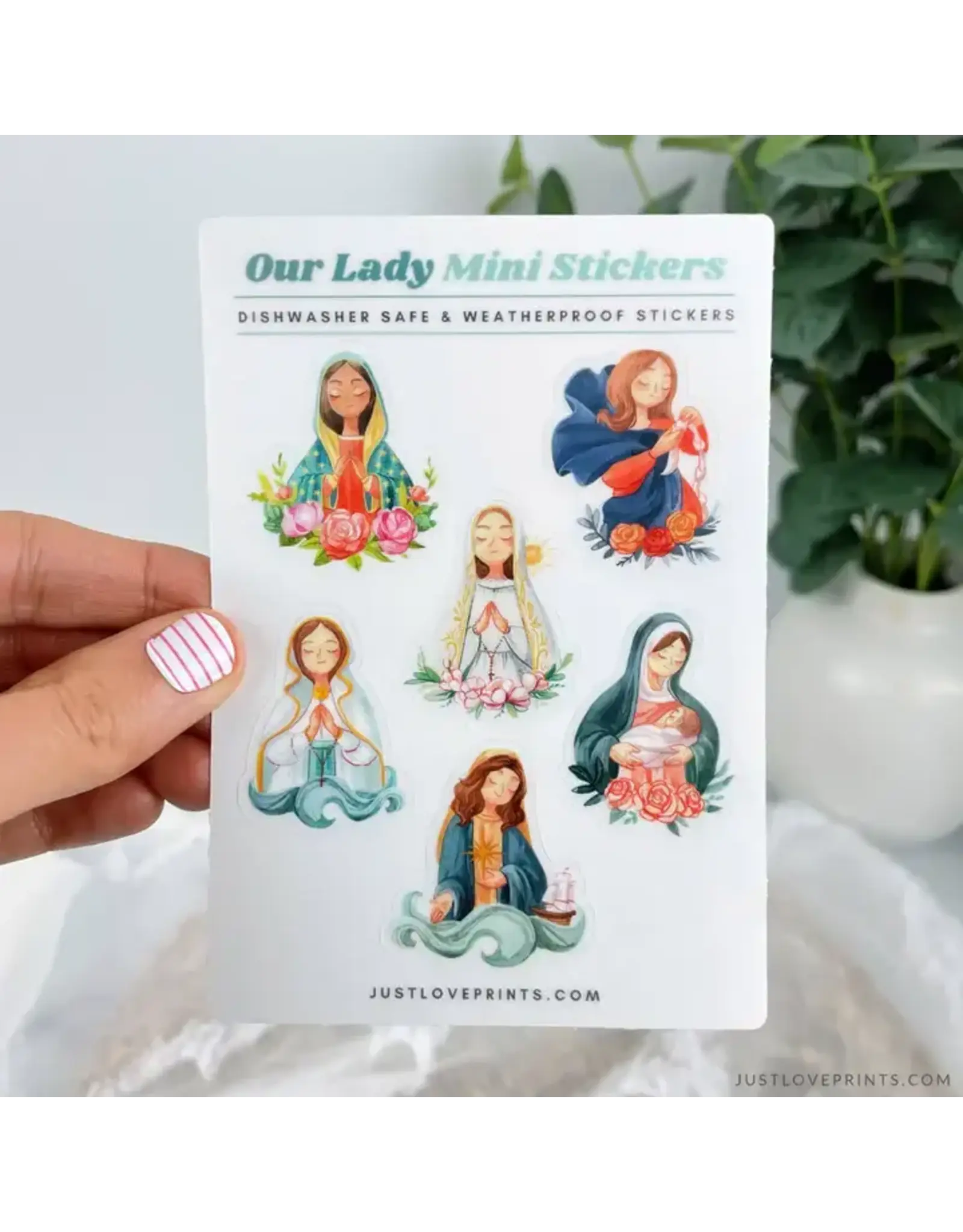 Just Love Prints Sticker Sheet - Our Lady "Mini"