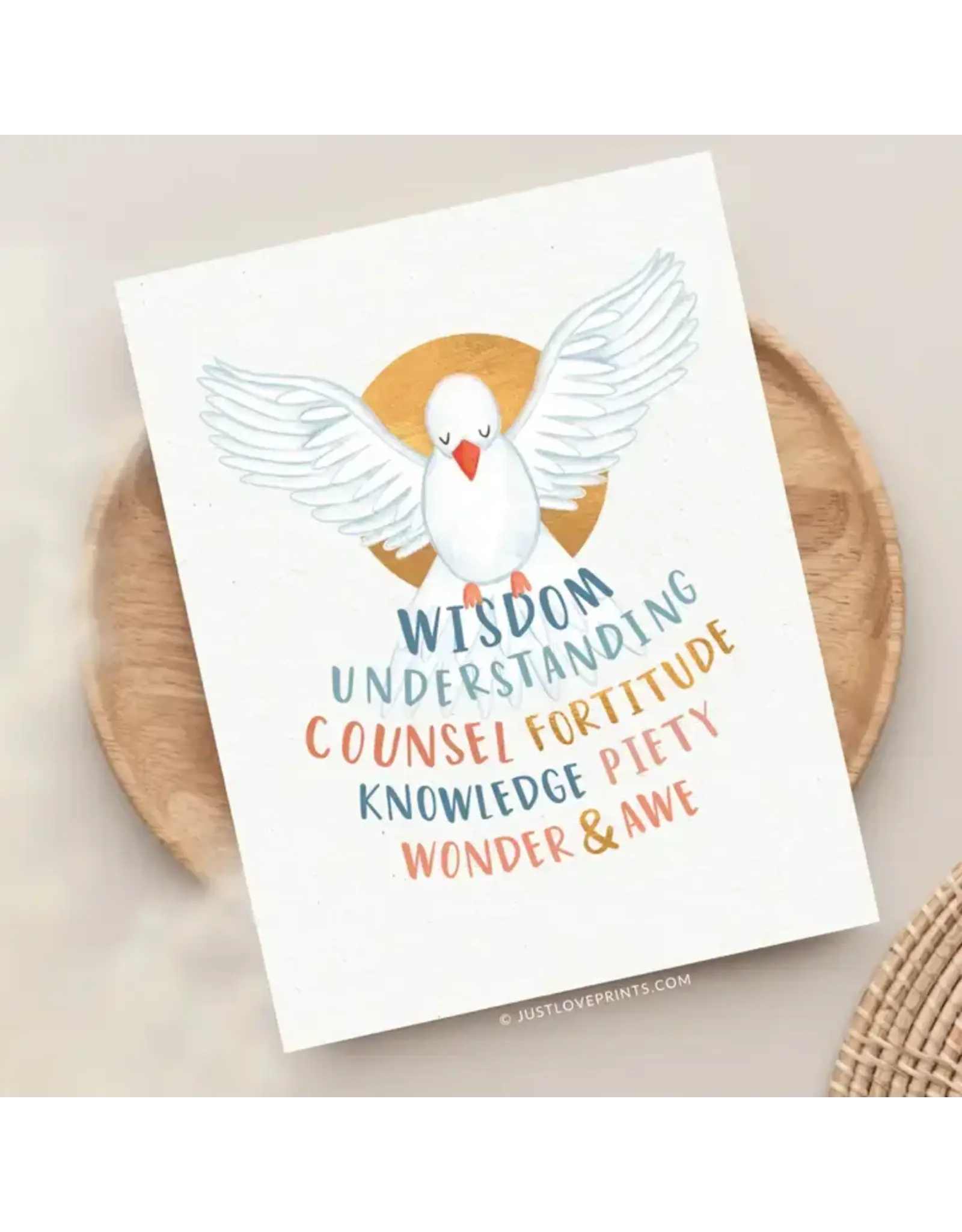 Just Love Prints Card - Confirmation, Gifts of the Holy Spirit (Blank Inside)