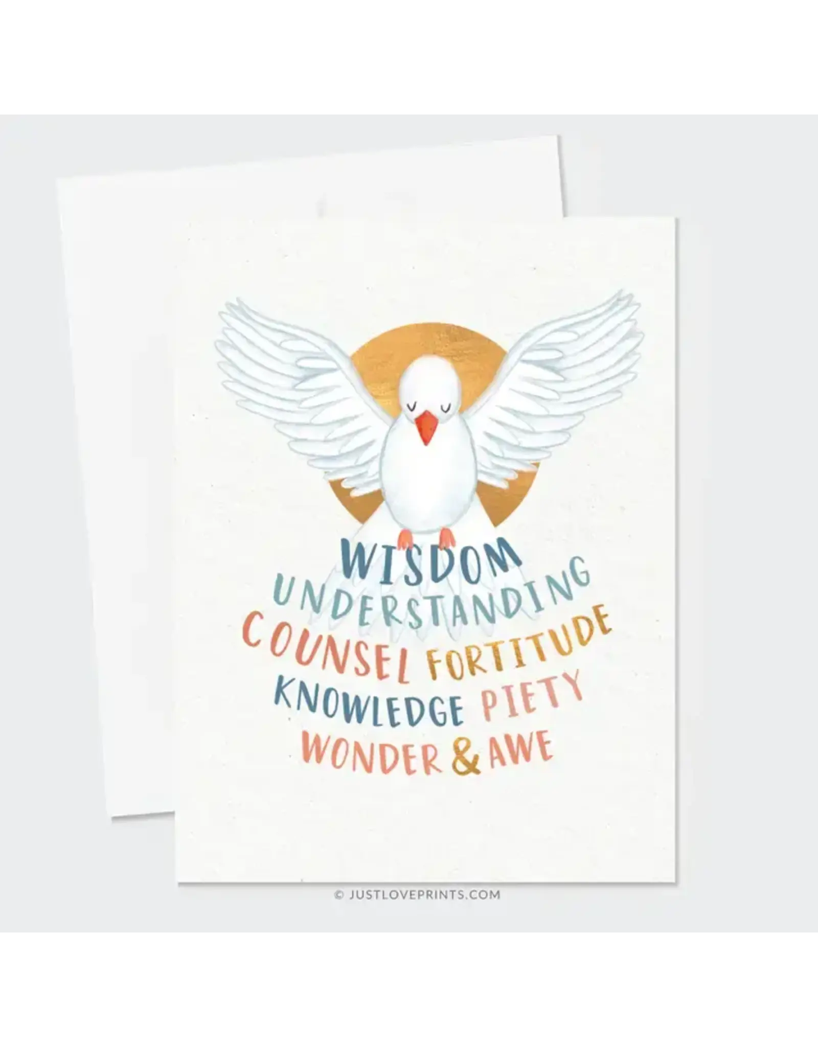 Just Love Prints Card - Confirmation, Gifts of the Holy Spirit (Blank Inside)