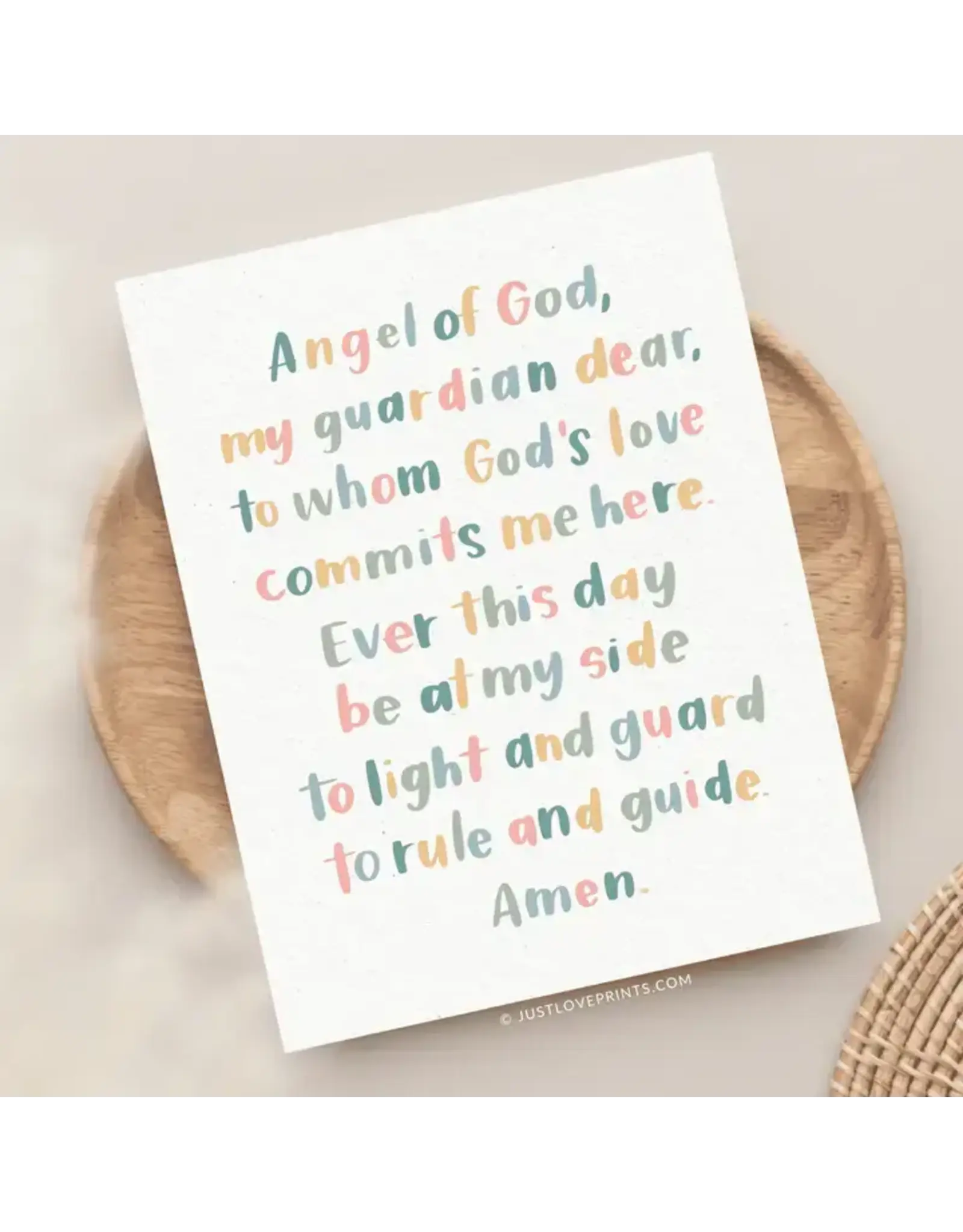 Just Love Prints Card - Guardian Angel (Blank Inside)