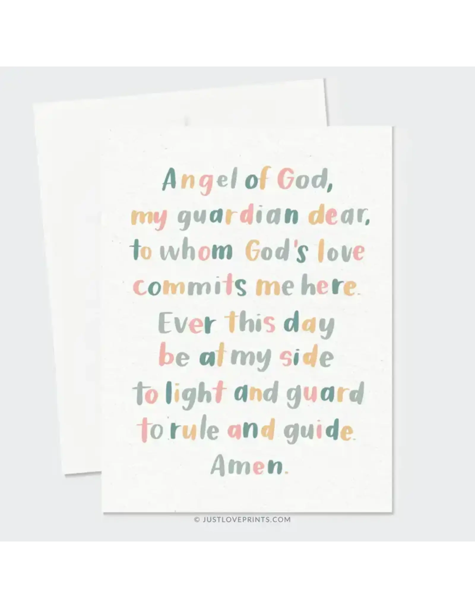Just Love Prints Card - Guardian Angel (Blank Inside)