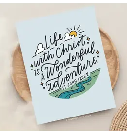 Just Love Prints Card - Life with Christ is a Wonderful Adventure (Blank Inside)