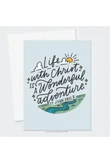 Just Love Prints Card - Life with Christ is a Wonderful Adventure (Blank Inside)