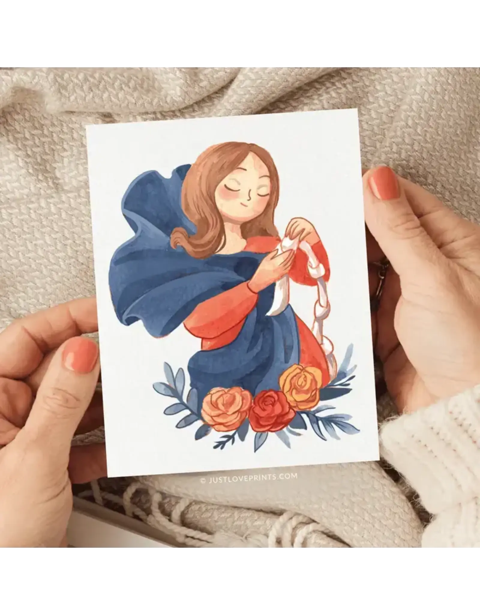 Just Love Prints Card - Our Lady Undoer of Knots (Blank Inside)