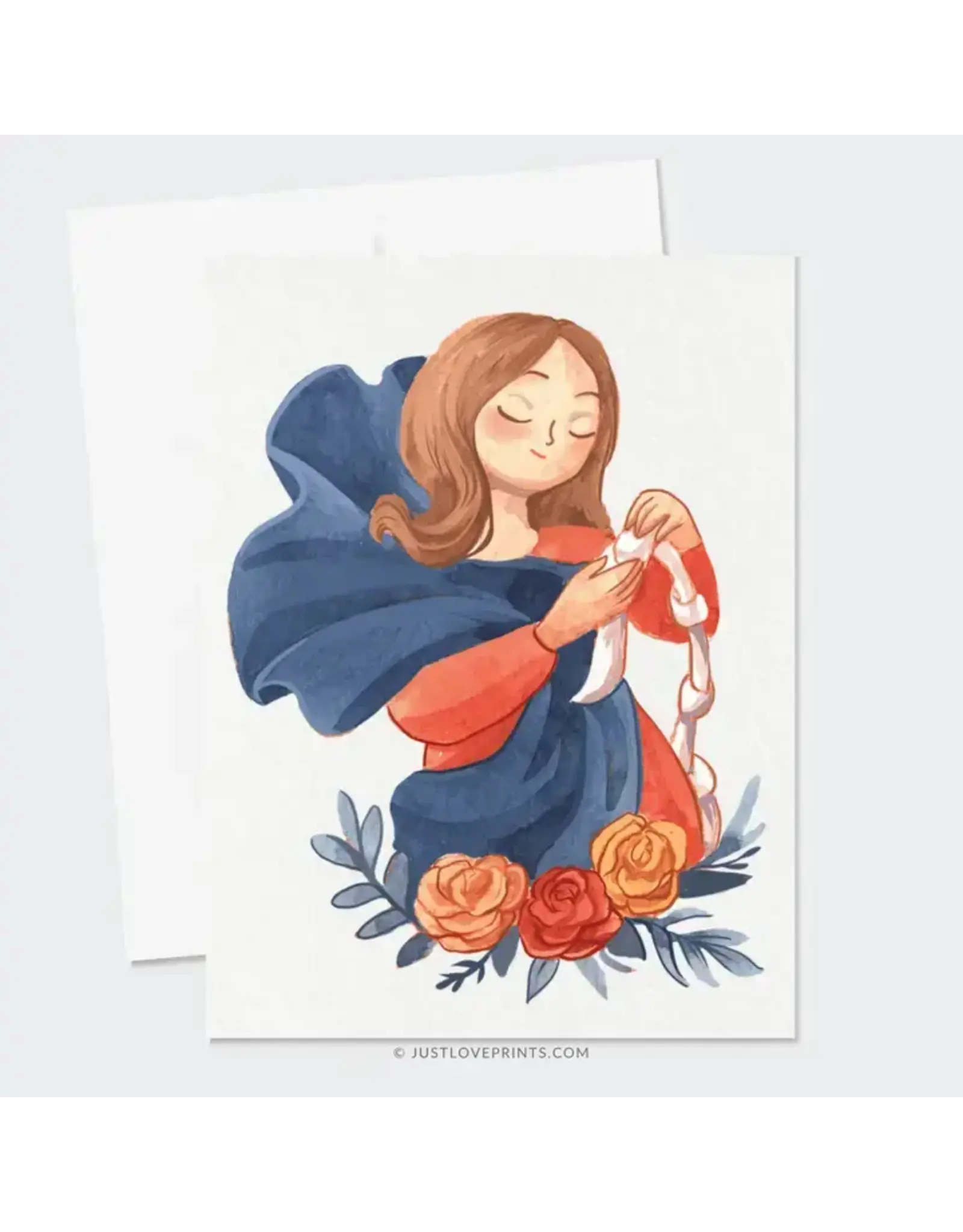 Just Love Prints Card - Our Lady Undoer of Knots (Blank Inside)
