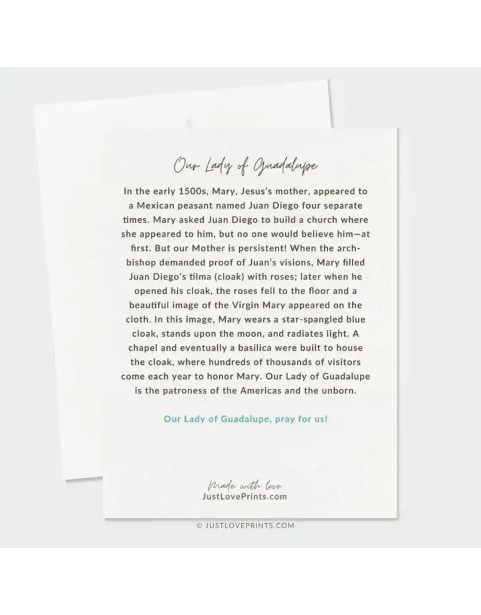 Just Love Prints Card - Our Lady of Guadalupe (Blank Inside)