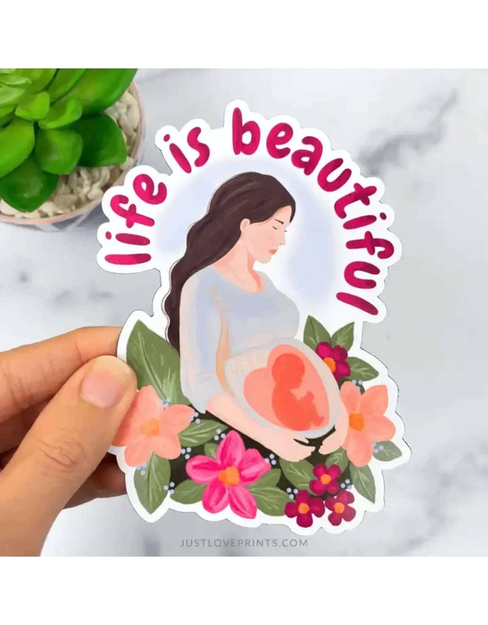 Just Love Prints Car Magnet - Life is Beautiful