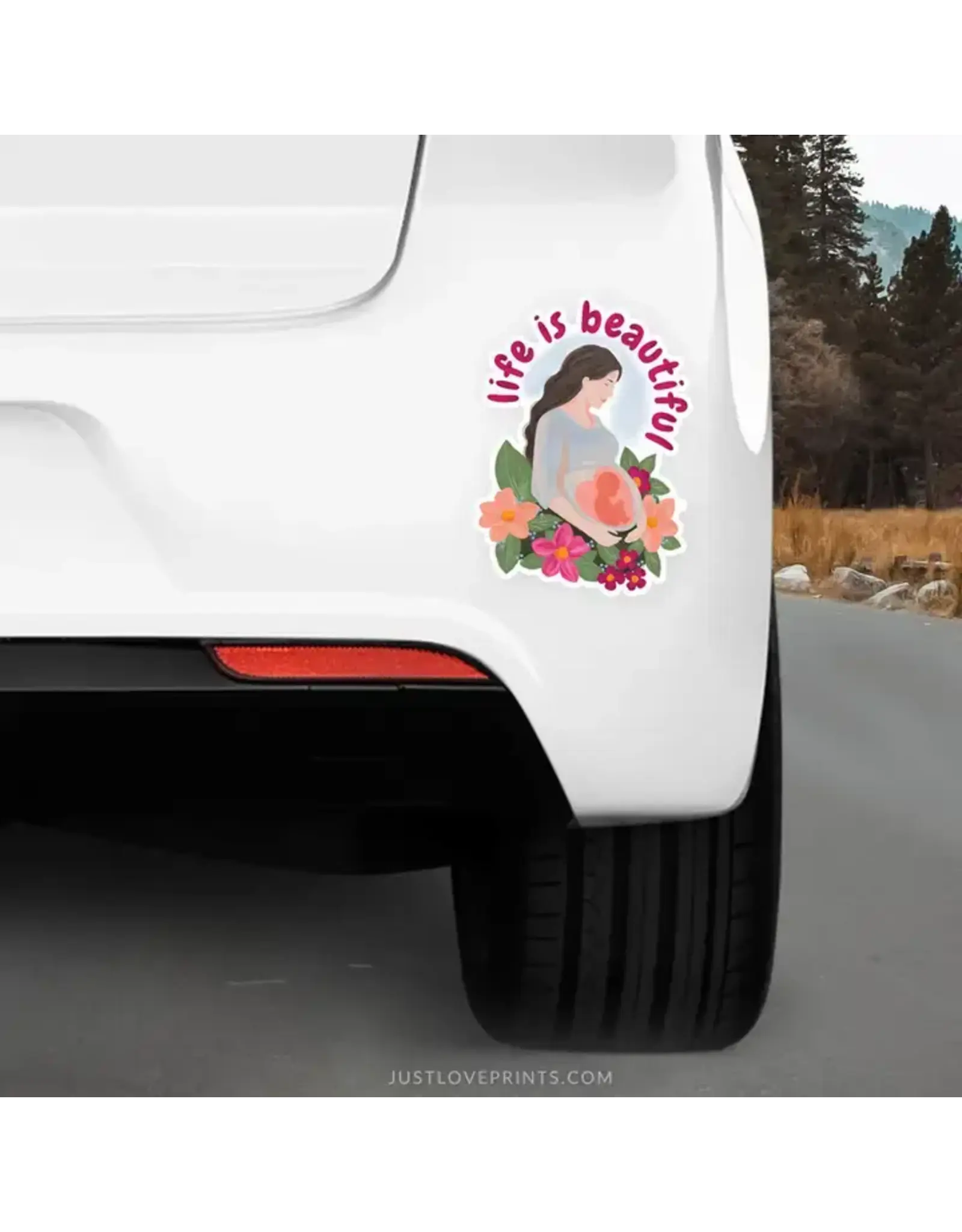 Just Love Prints Car Magnet - Life is Beautiful