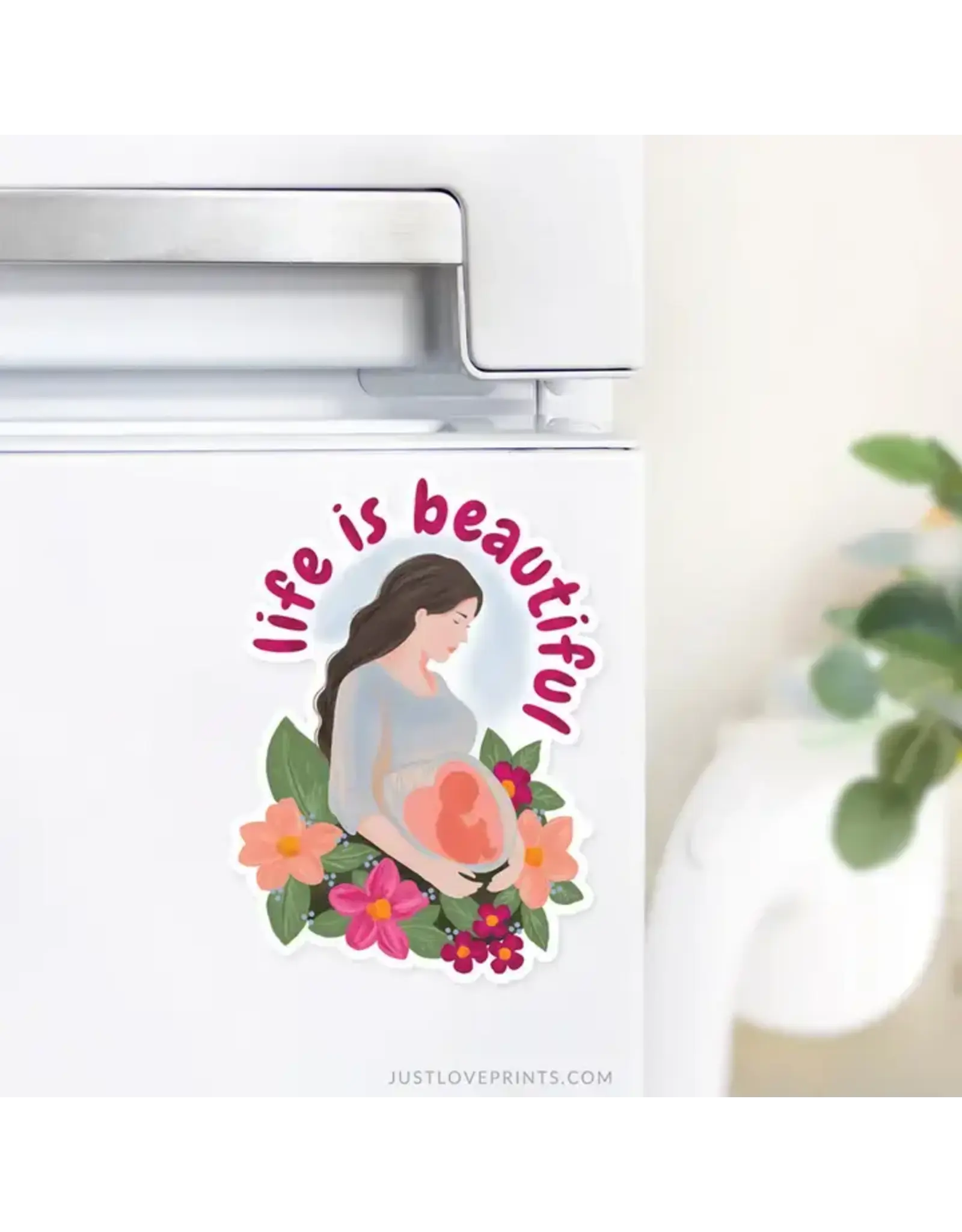 Just Love Prints Car Magnet - Life is Beautiful