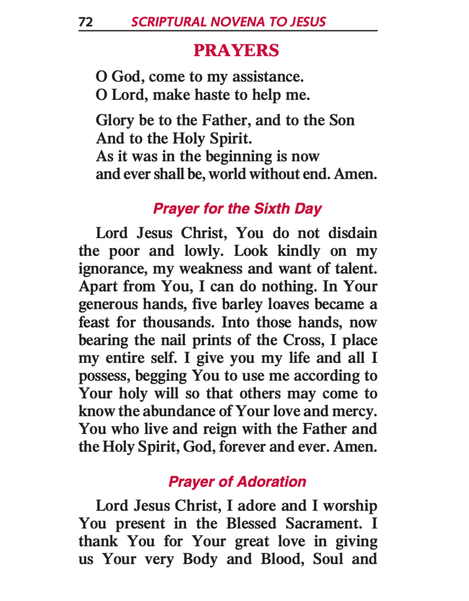Catholic Book Publishing Scriptural Novena to Jesus in the Blessed Sacrament